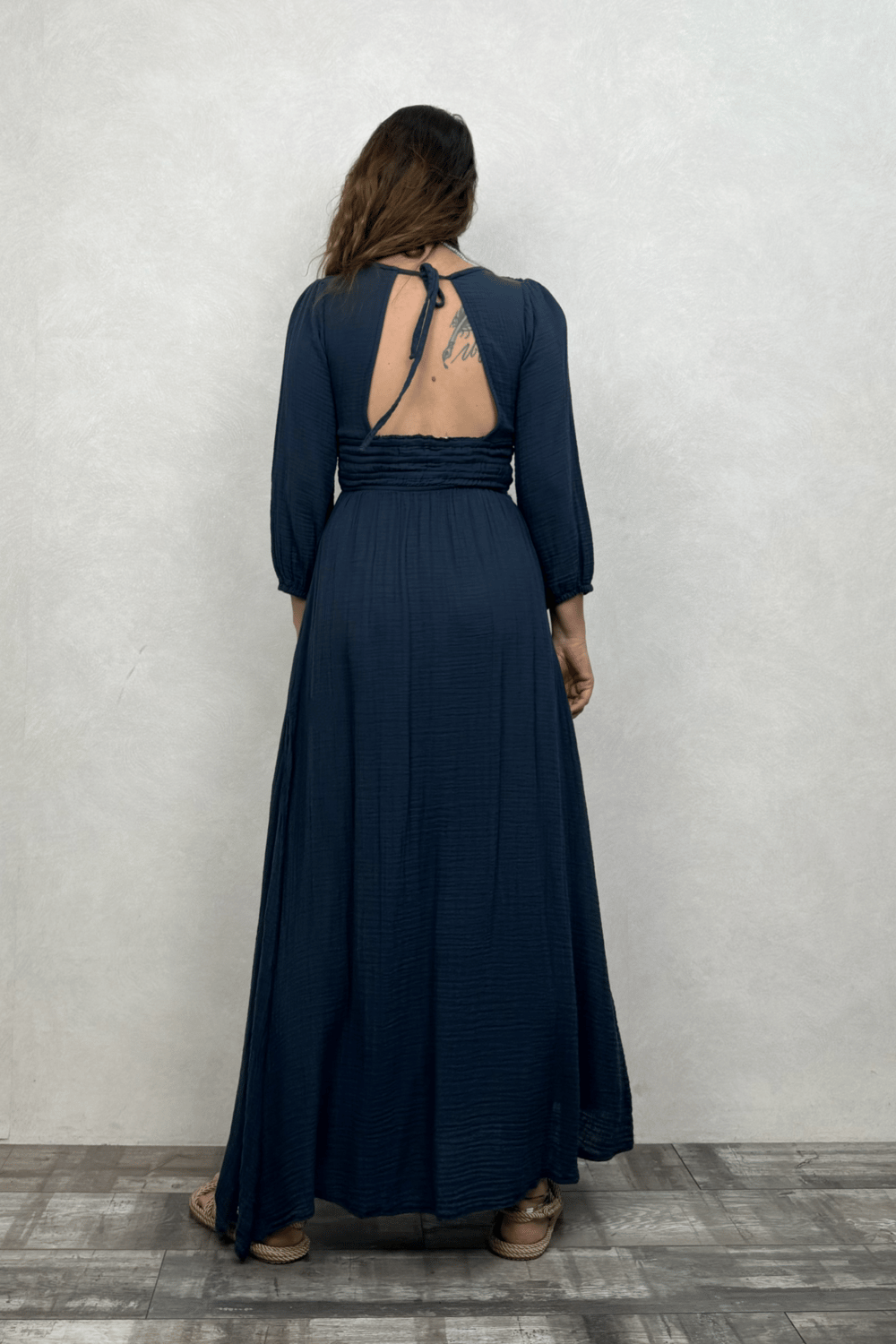 Metis Müslin Elbise Midnight Navy - Petrol