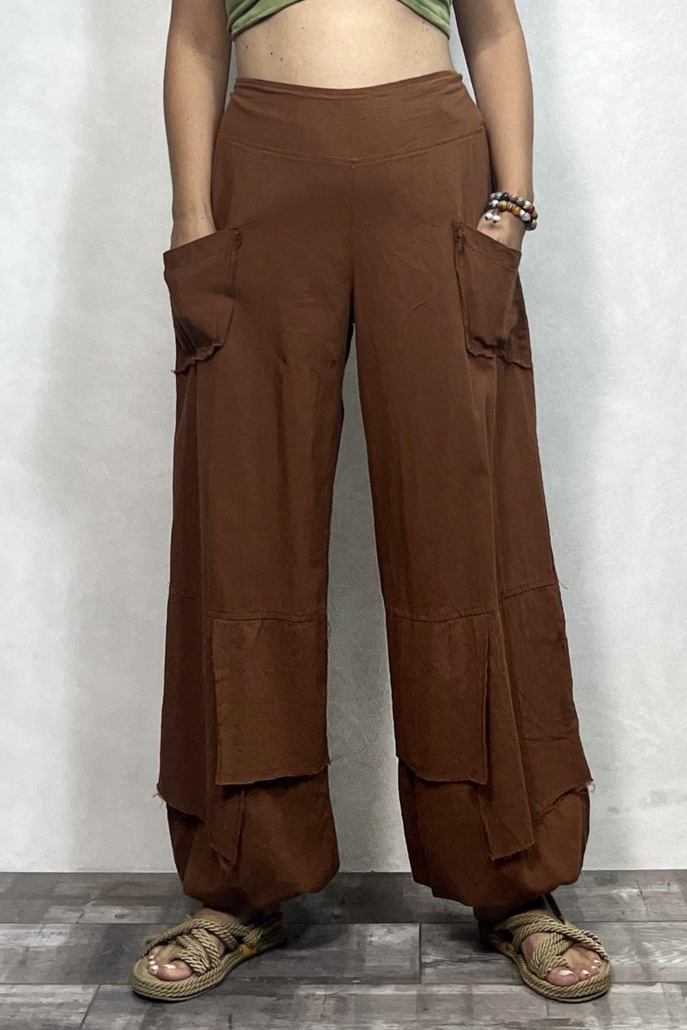 Mia Parçalı Pantolon - Taba