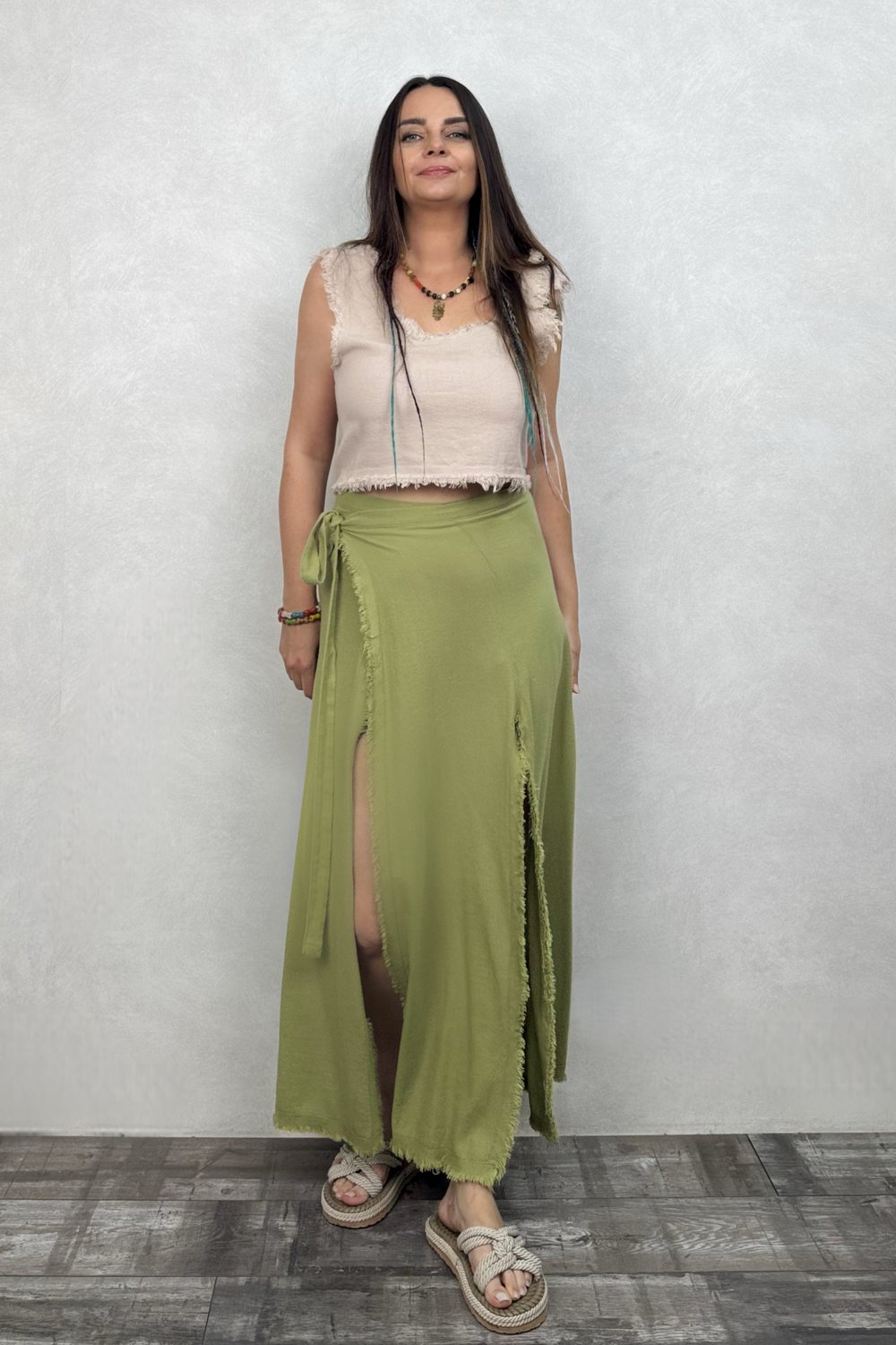 Natura Anvelop Pareo Etek Sage Green -Yeşil