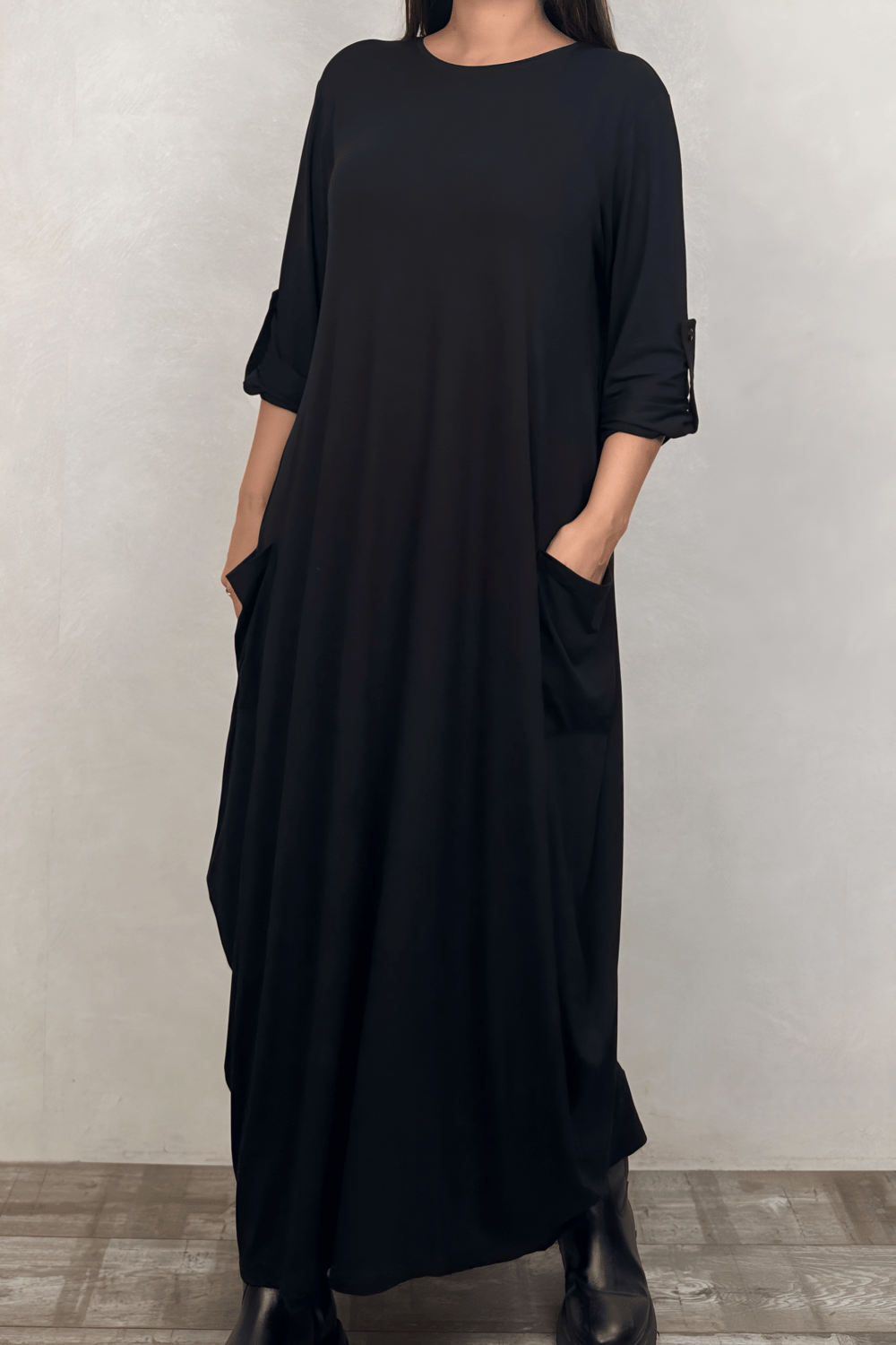 Nilda Cepli Salaş Maxi Elbise - Siyah