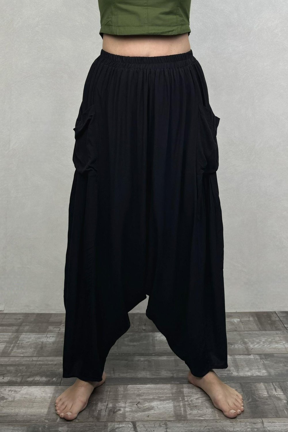 Paja Şalvar Pantolon - Siyah