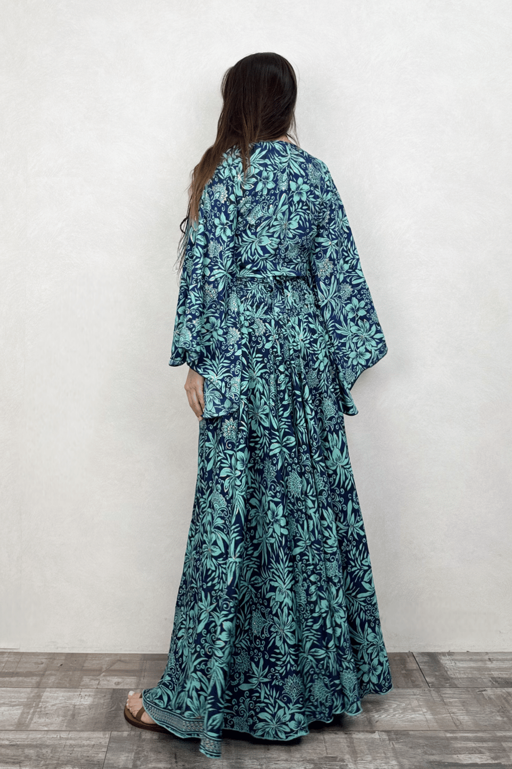 Palermo Kimono Kol İpek Takım - Asia Turkuaz
