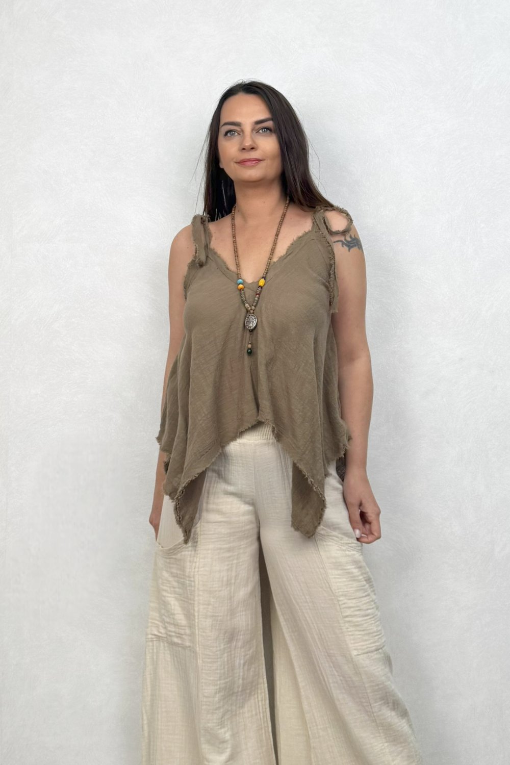 Peneis Müslin Bluz Neutral Brown - Doğal Kahve