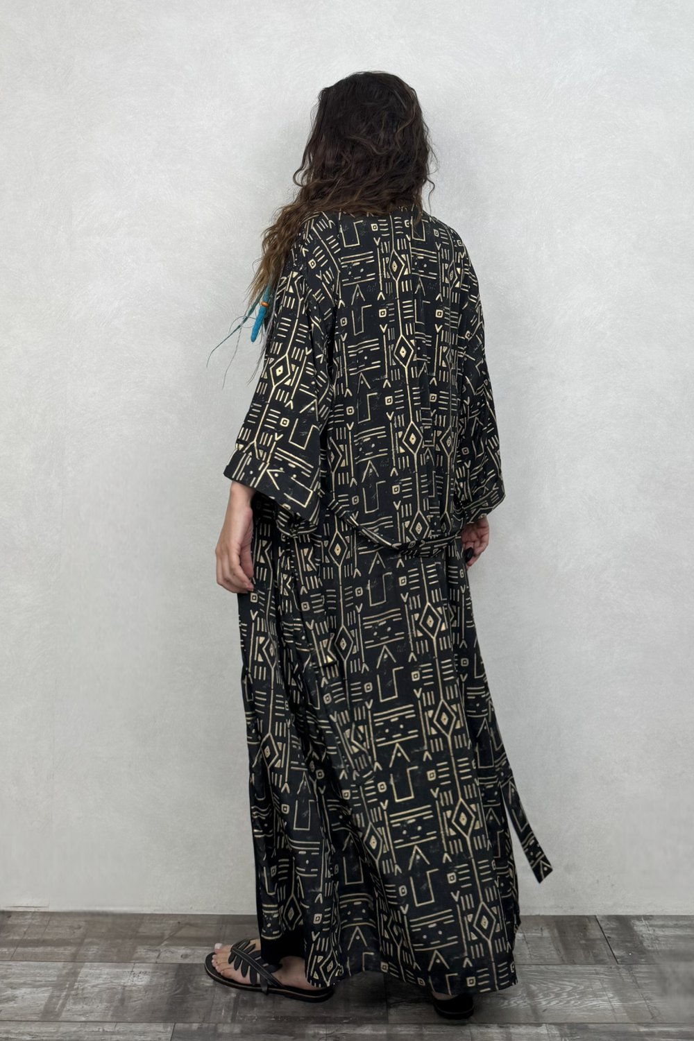 Premium İpek Kimono - Siyah Gold