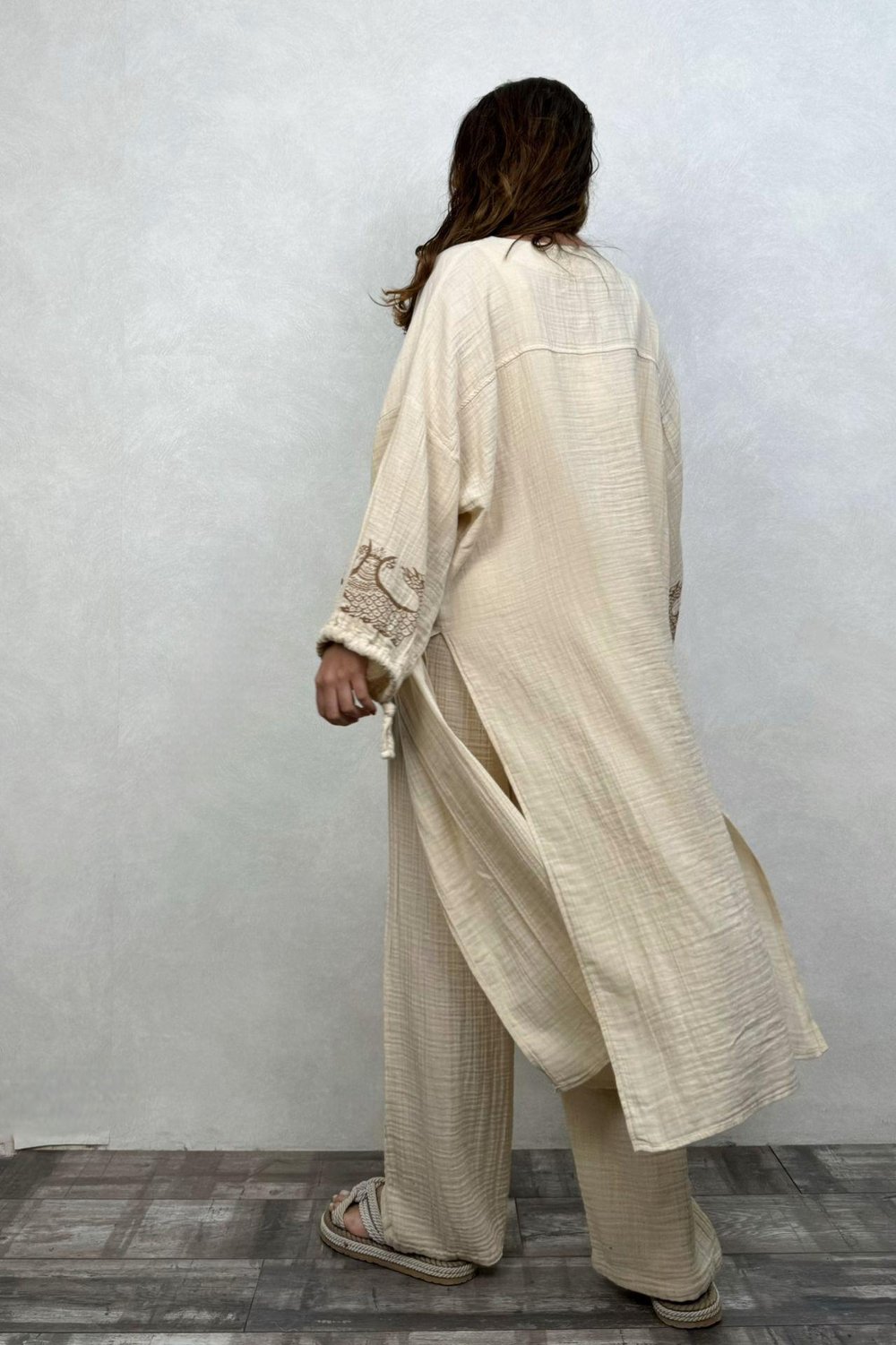 Şahmeran Müslin Kaftan - Bej