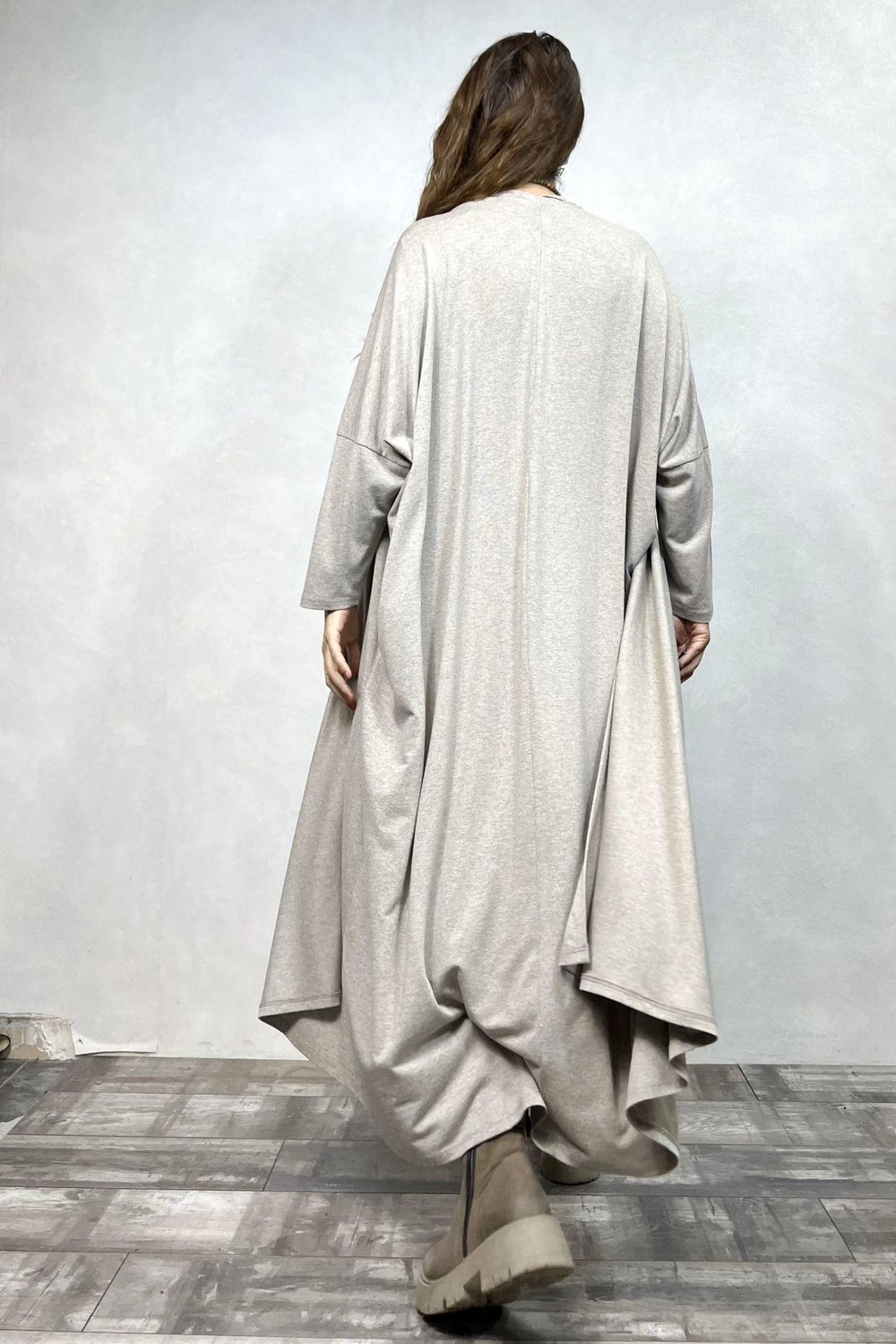Salaş Uzun Kaftan  - Taş Rengi