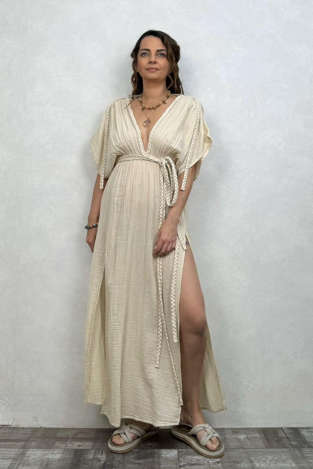 Blanca Selene Elbise - Bej