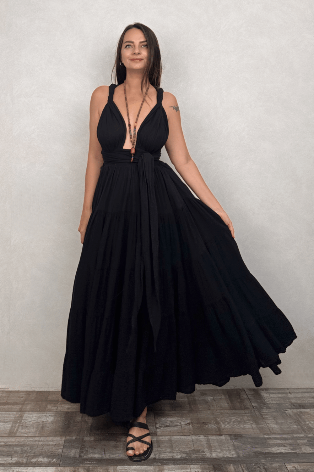 Blanca Shiva Premium Elbise - Siyah