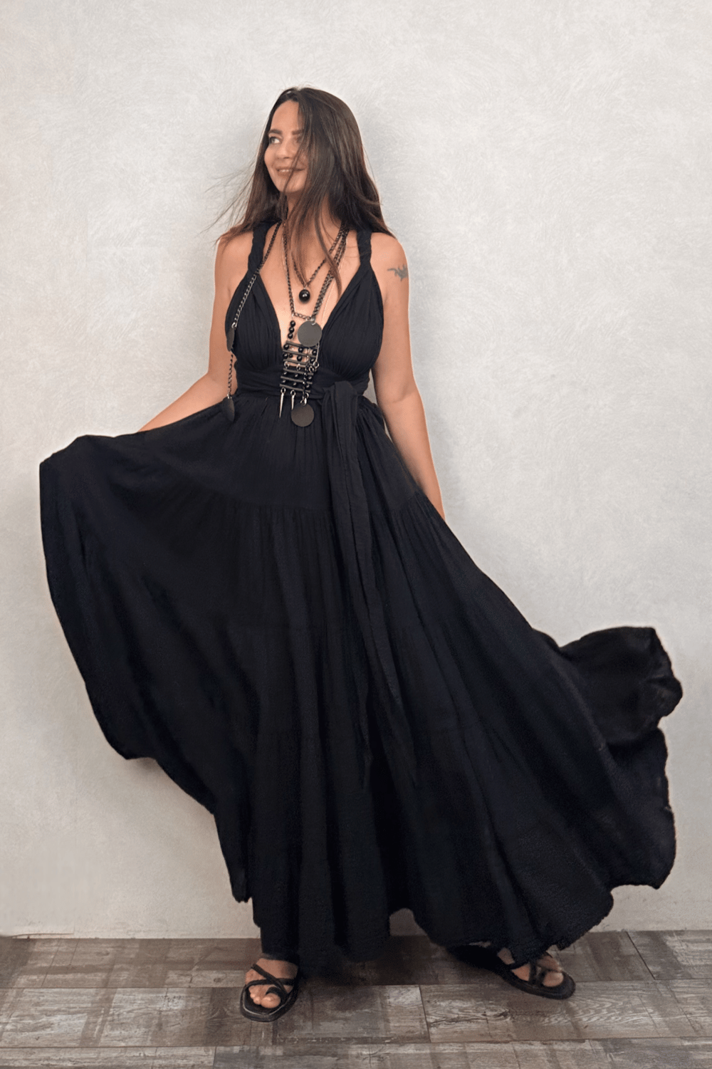 Blanca Shiva Premium Elbise - Siyah