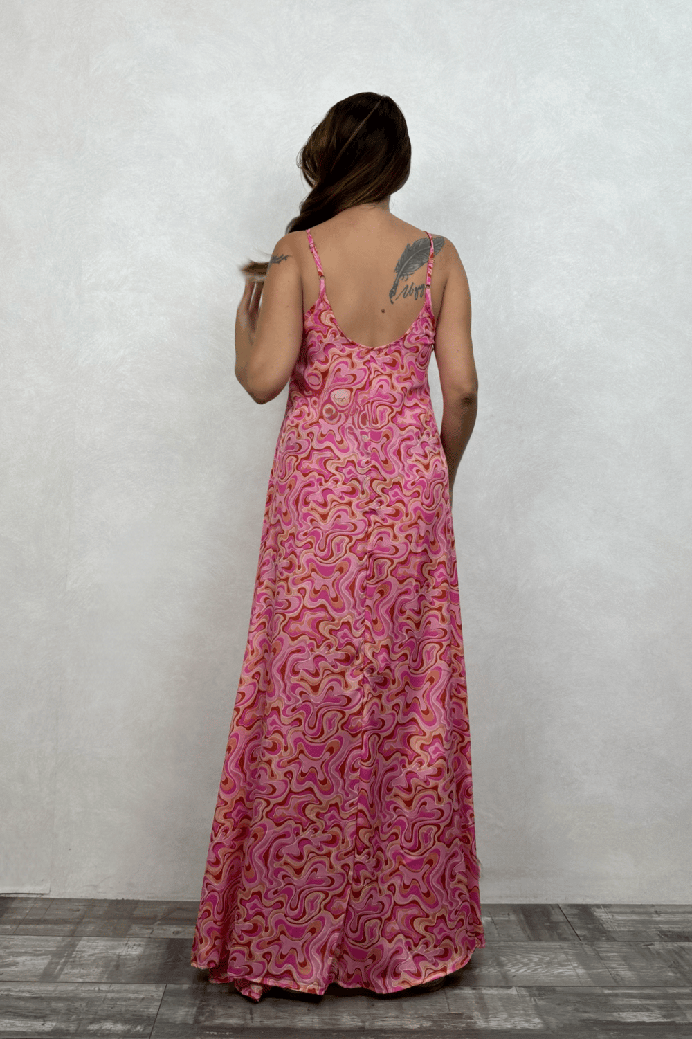 Sueno İpek Elbise - Pembe Dalga