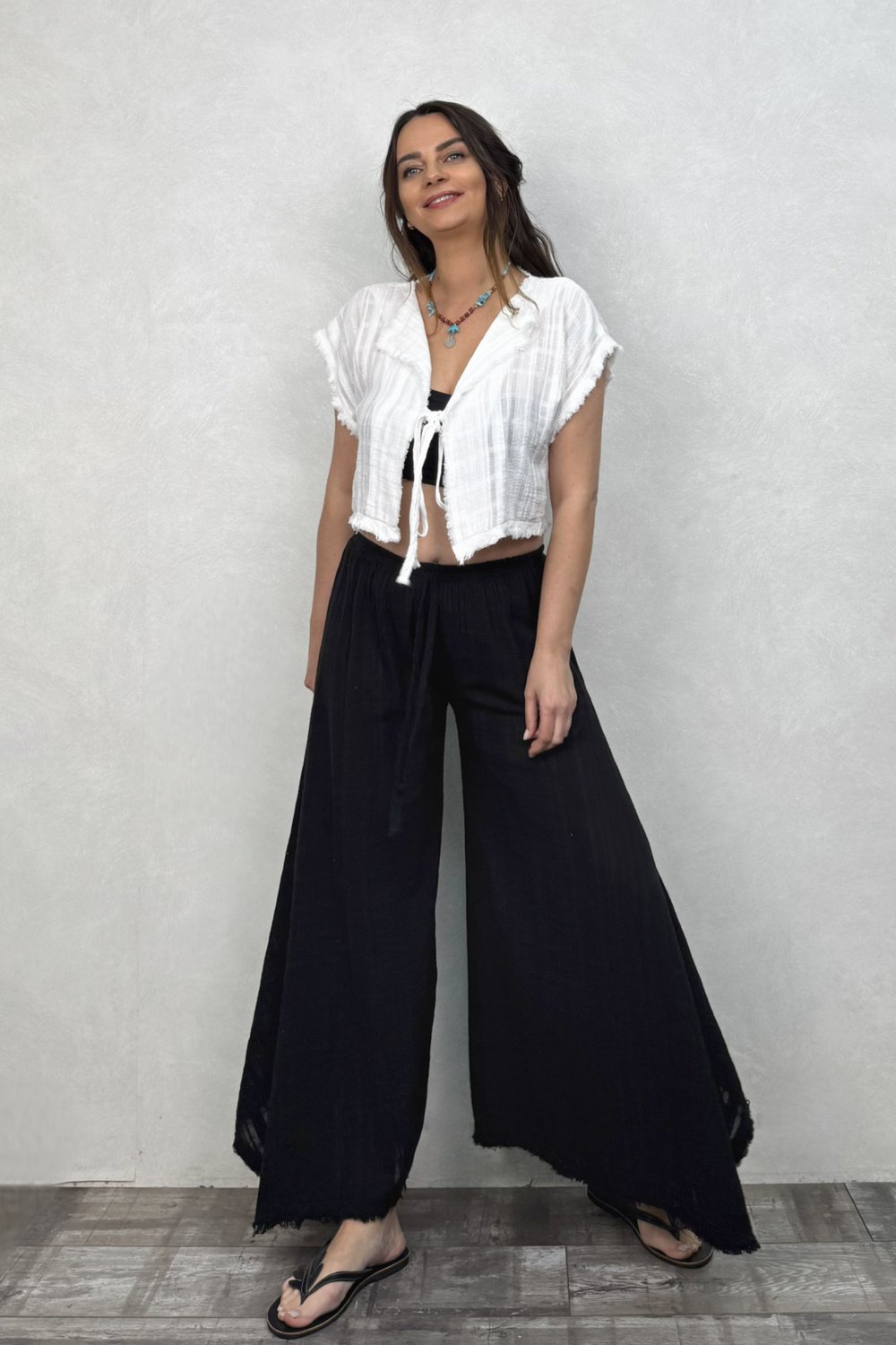 Vialis Müslin Bluz White - Beyaz