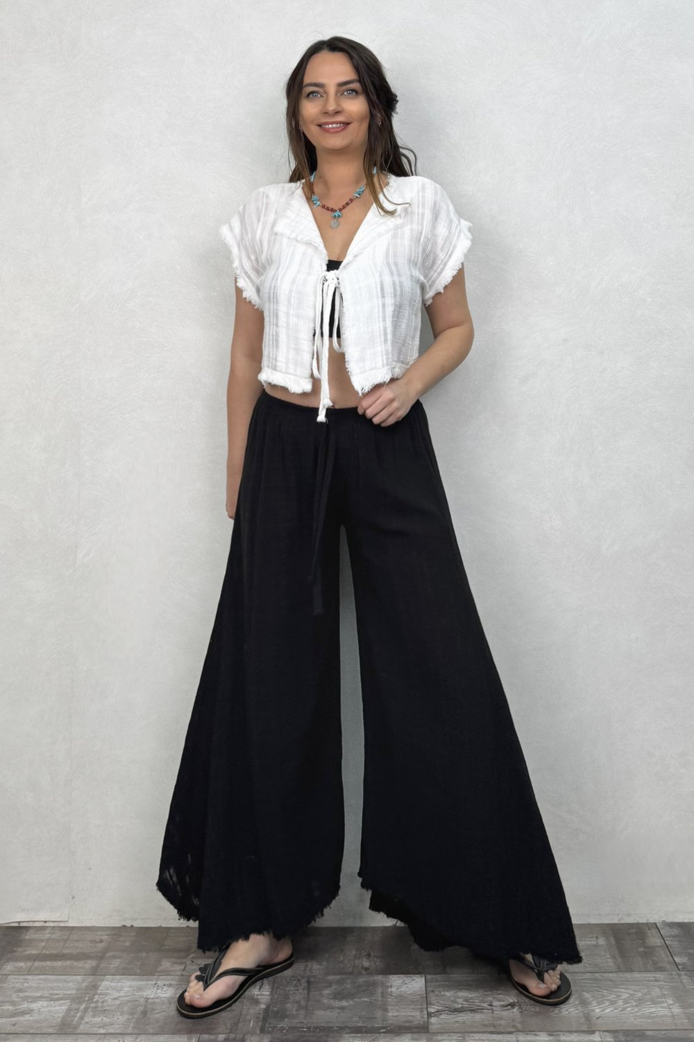 Vialis Müslin Bluz White - Beyaz
