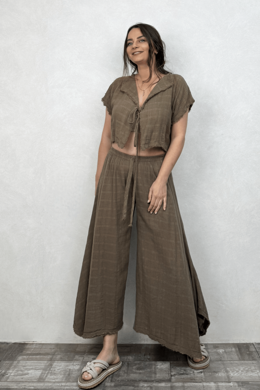 Vialis Müslin Pantolon Neutral Brown - Doğal Kahve