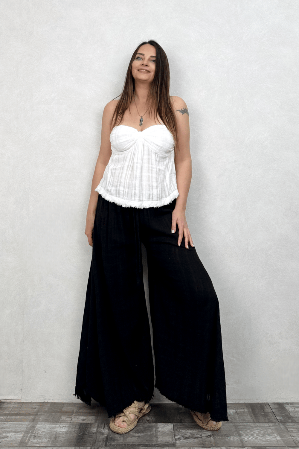Vialis Straplez Bluz - Beyaz