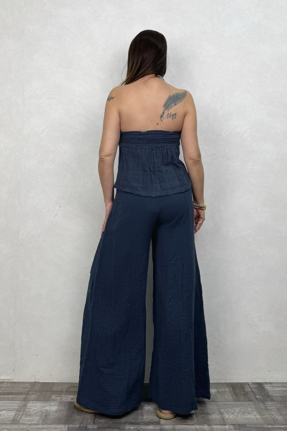 Vialis Straplez Bluz Midnight Navy - Petrol