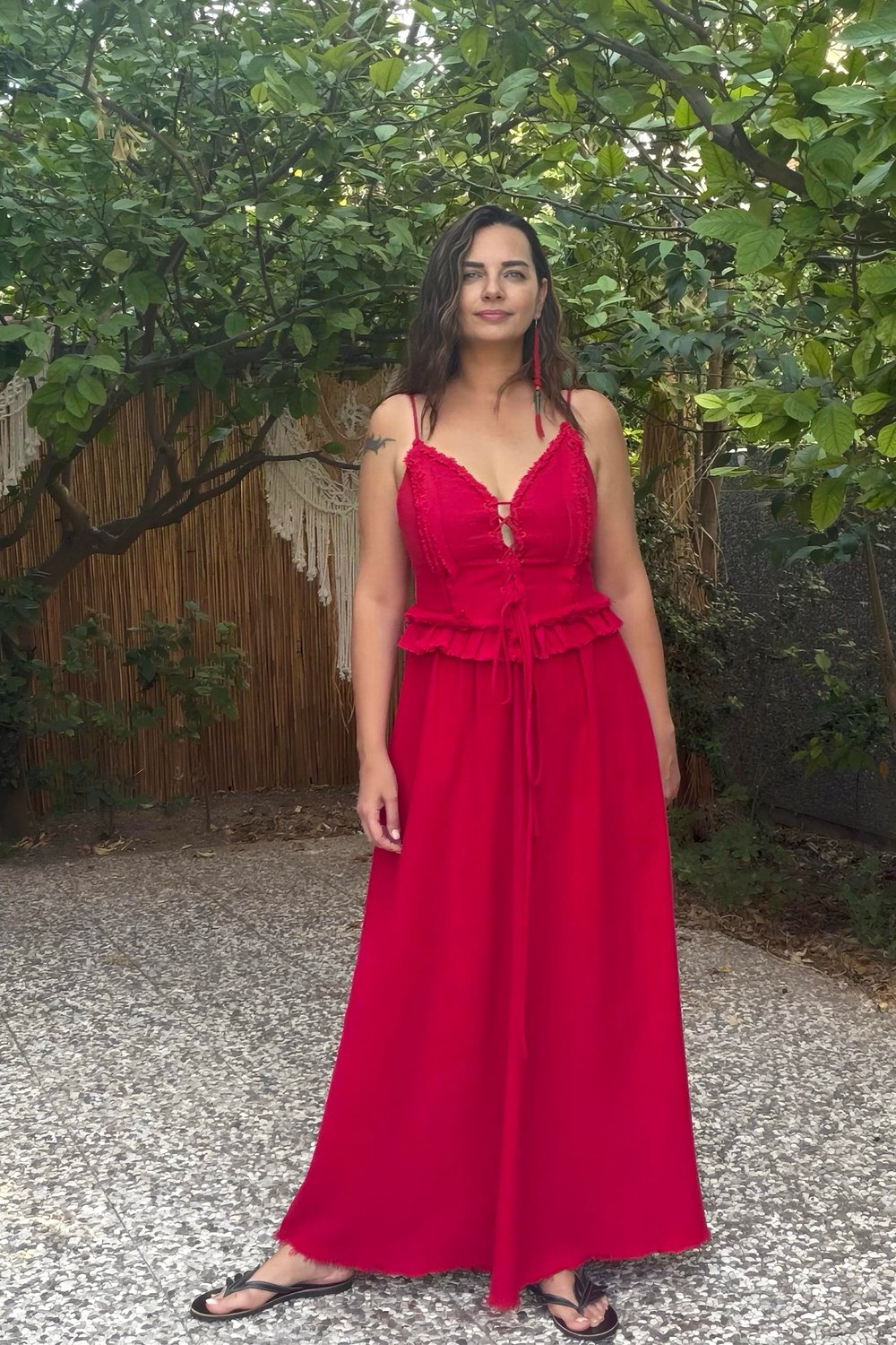 Blanca Gaia Simya Elbise - Barbados Cherry Vişne