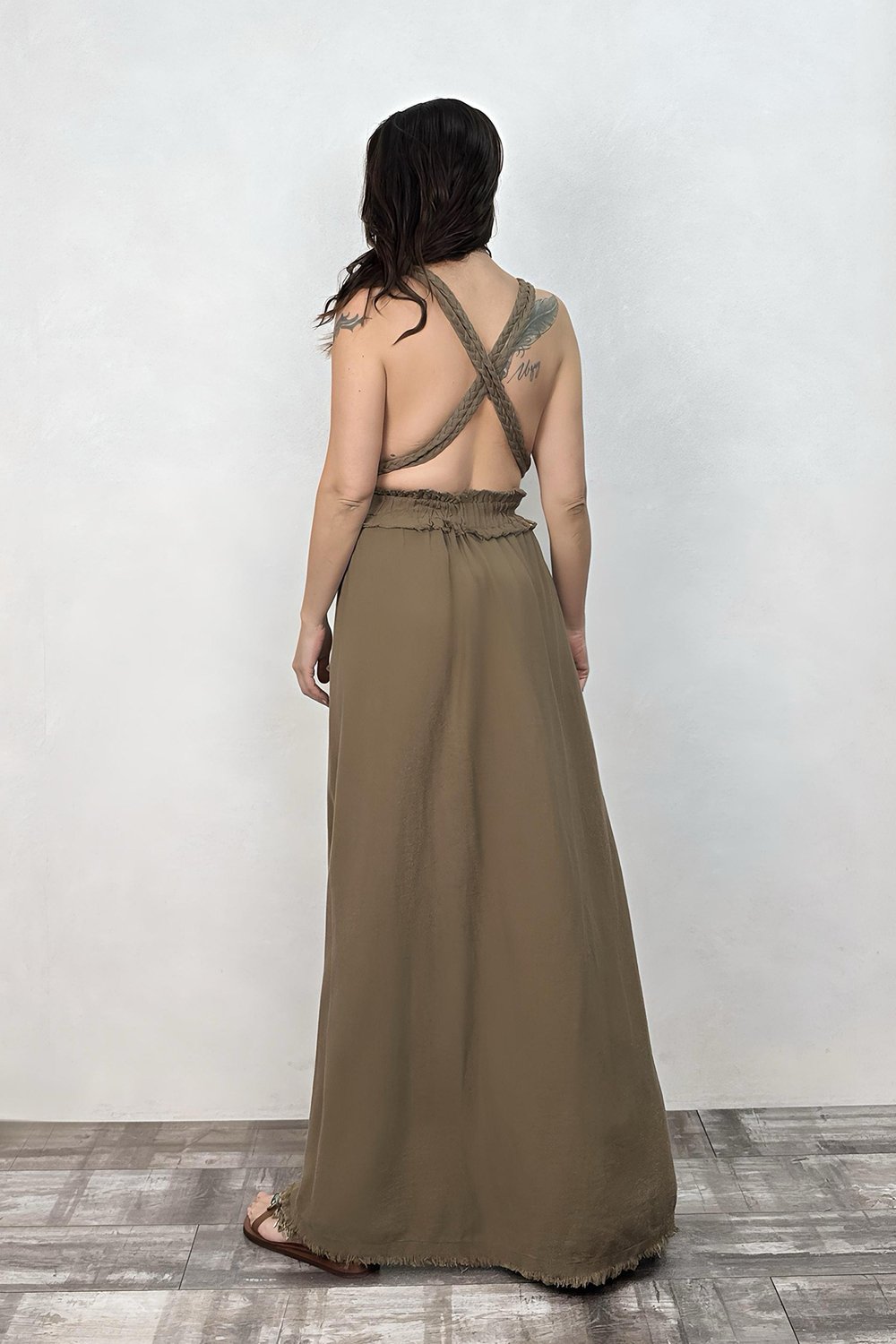 Blanca Lykia  Elbise - Neutral Brown Doğal Kahve