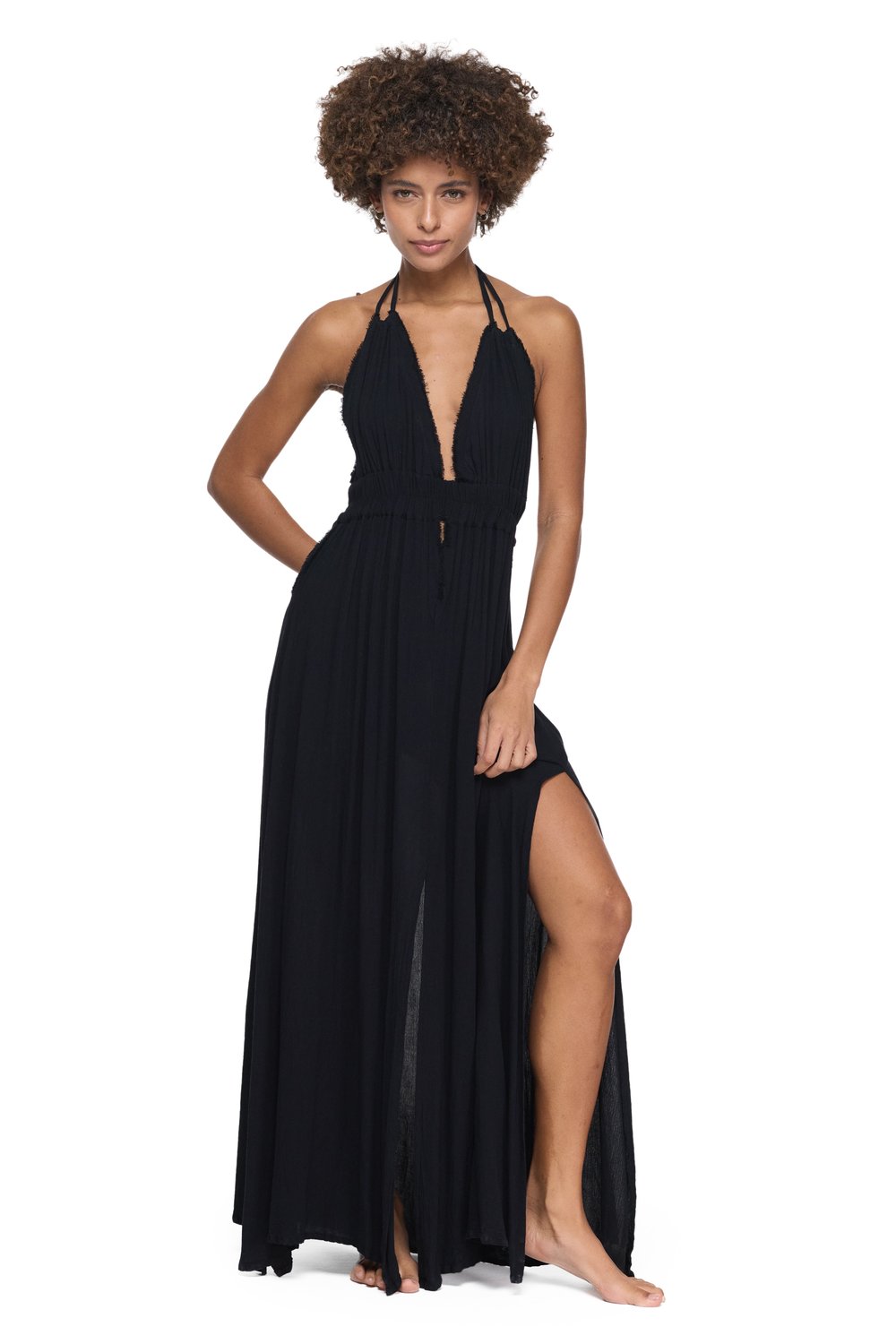 Blanca Lilith Maxi Elbise -Siyah