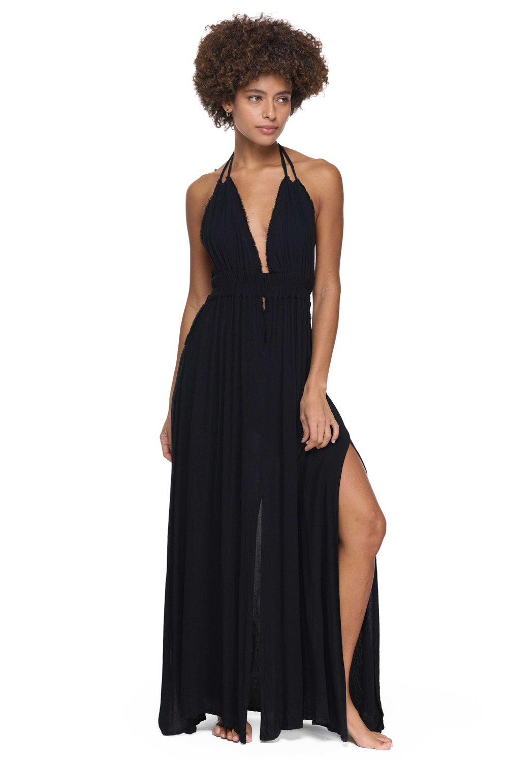 Blanca Lilith Maxi Elbise -Siyah