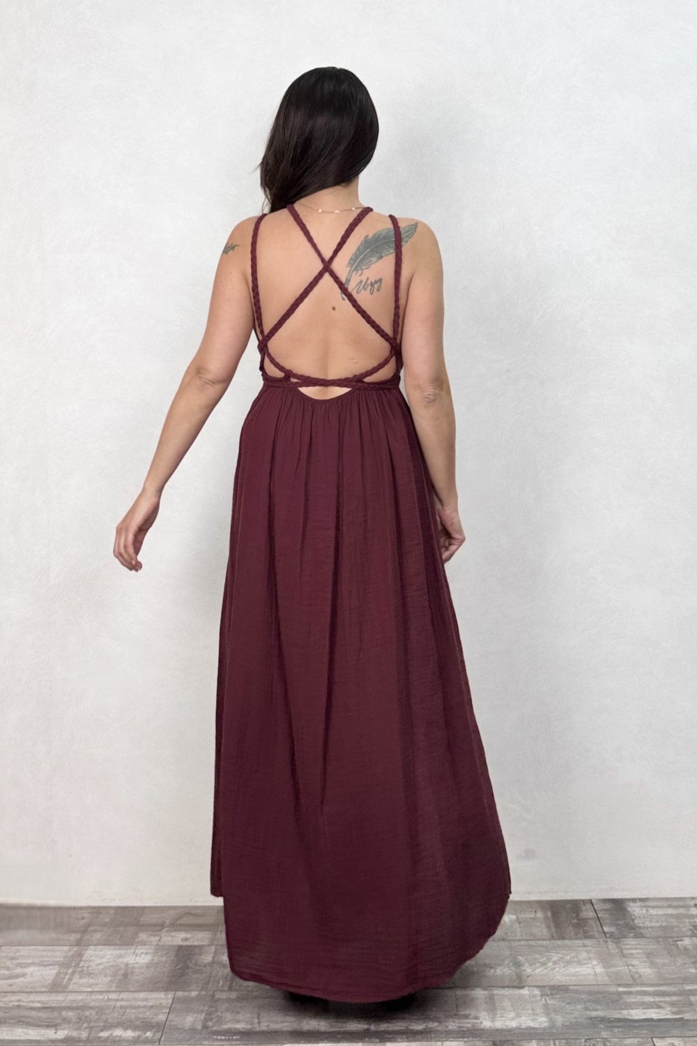 Blanca Niobe Elbise - Ruby Wine Bordo