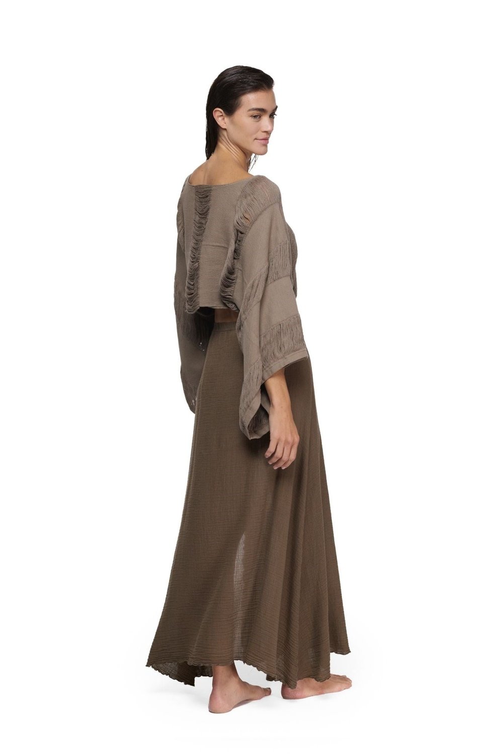 Blanca Rhodos Natura Etek -Neutral Brown Doğal Kahve