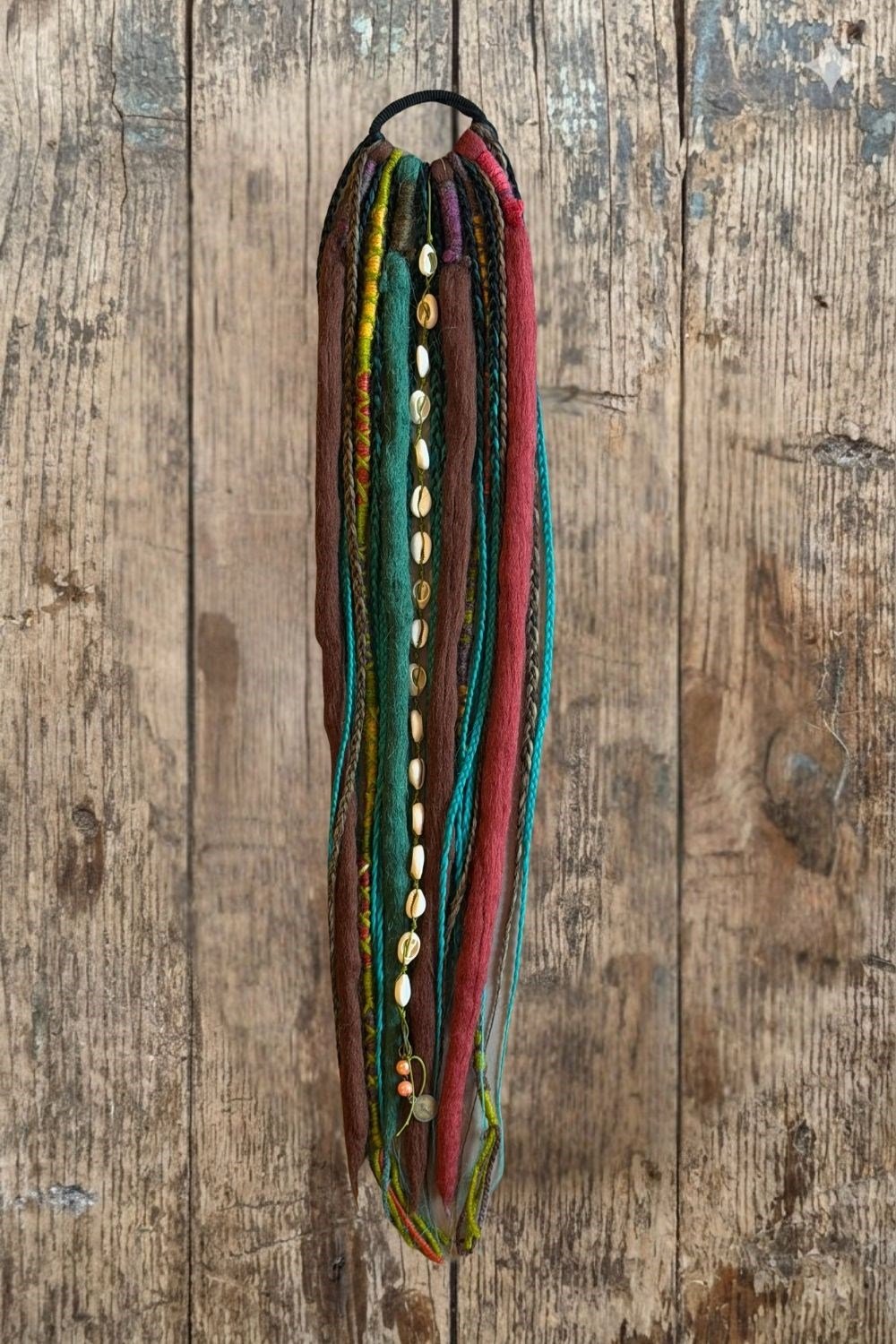 El Yapımı Afro Rasta Saç Tokası -Kahve Bordo