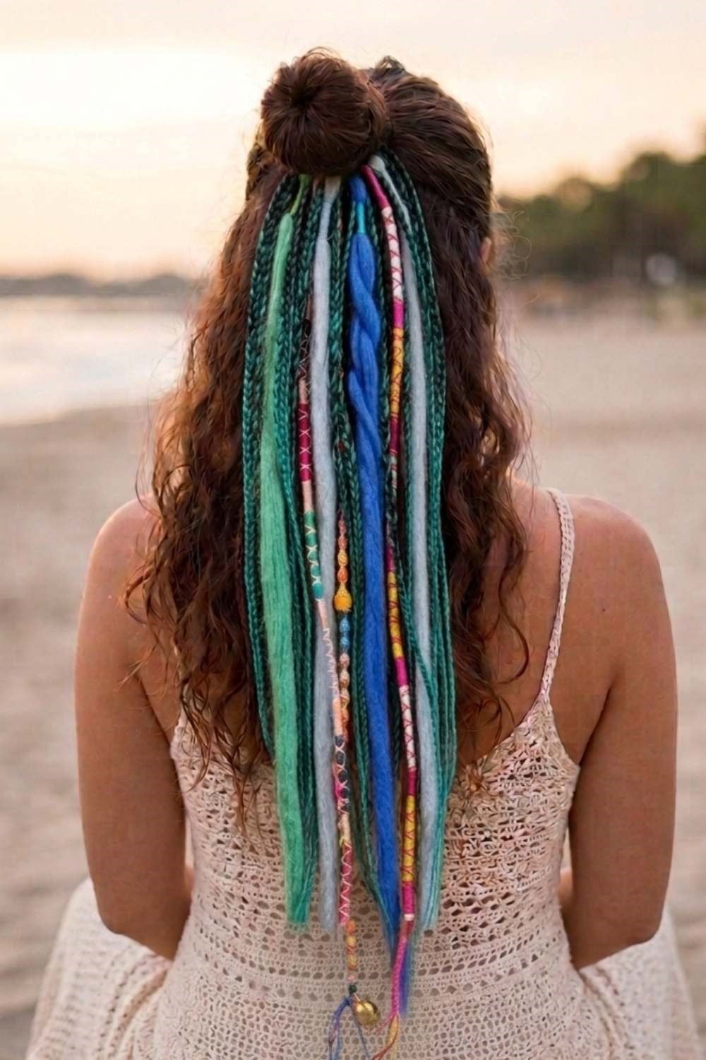 El Yapımı Afro Rasta Saç Tokası - Turkuaz