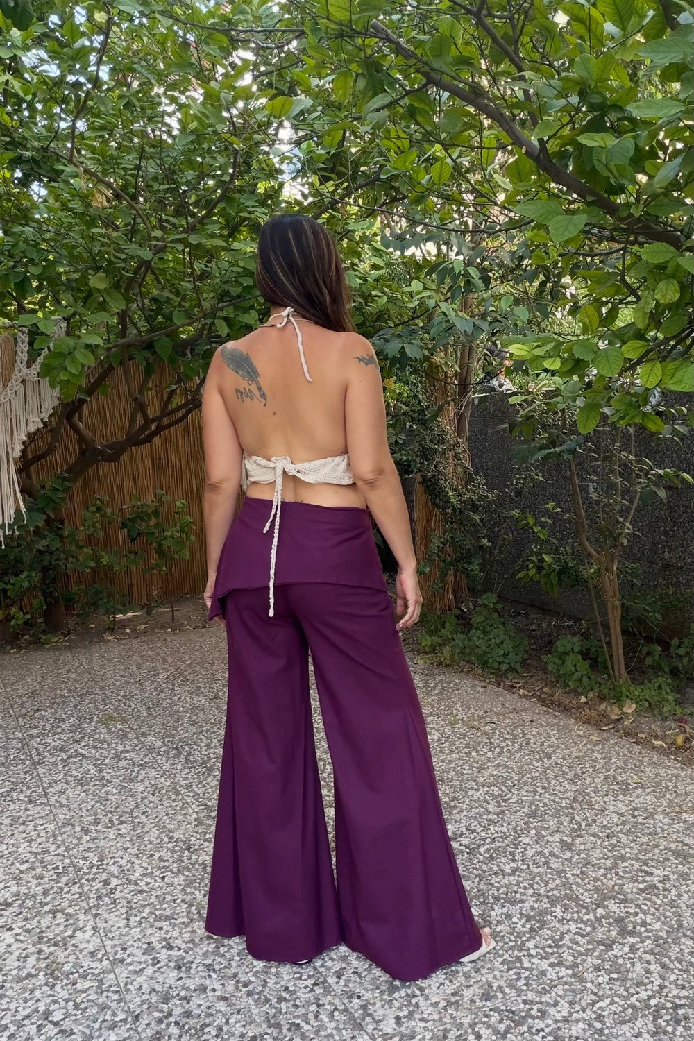 Fırfır Detaylı Hand Made Crop -Vizon