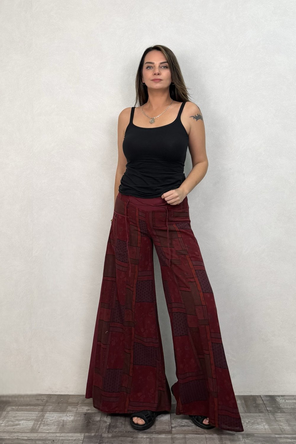 Freewind Boho Pantolon - Bordo