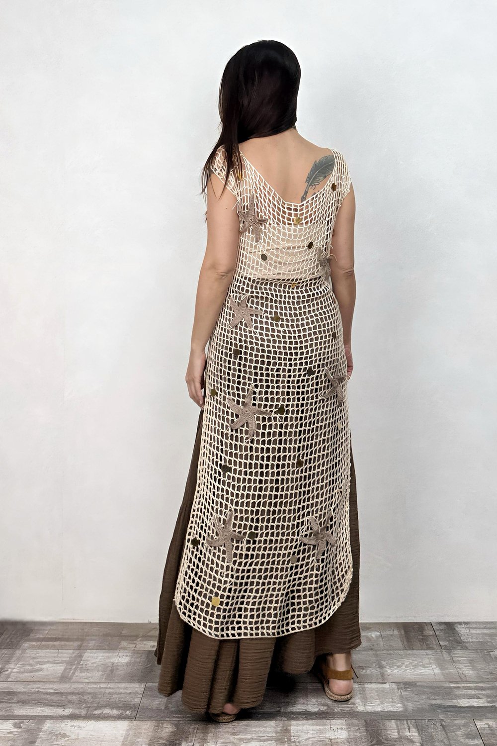 Hand Made Tasarım Tunik Elbise - Bej