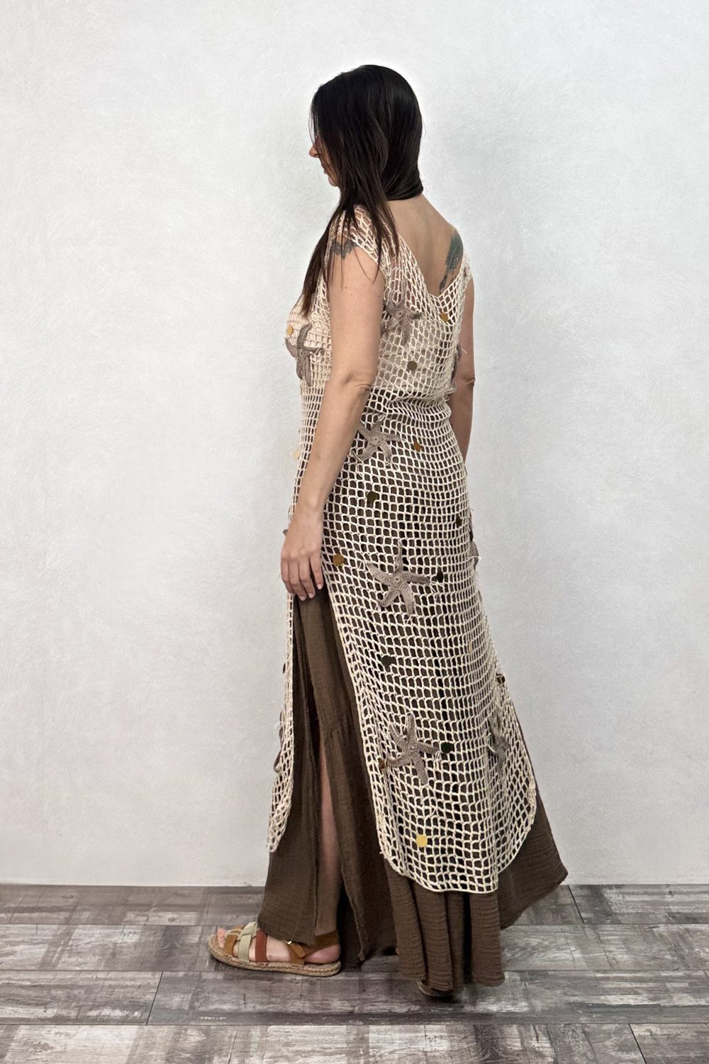 Hand Made Tasarım Tunik Elbise - Bej