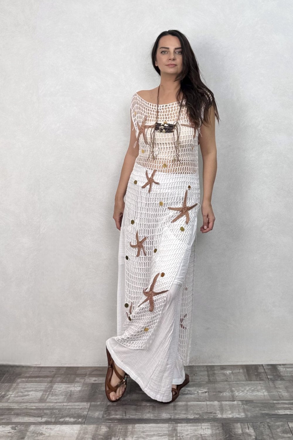 Hand Made Tasarım Tunik Elbise - Beyaz