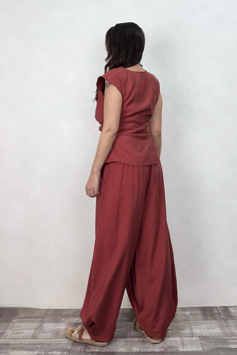 Lamante Chloe Balon Pantolon - Toprak Bordo