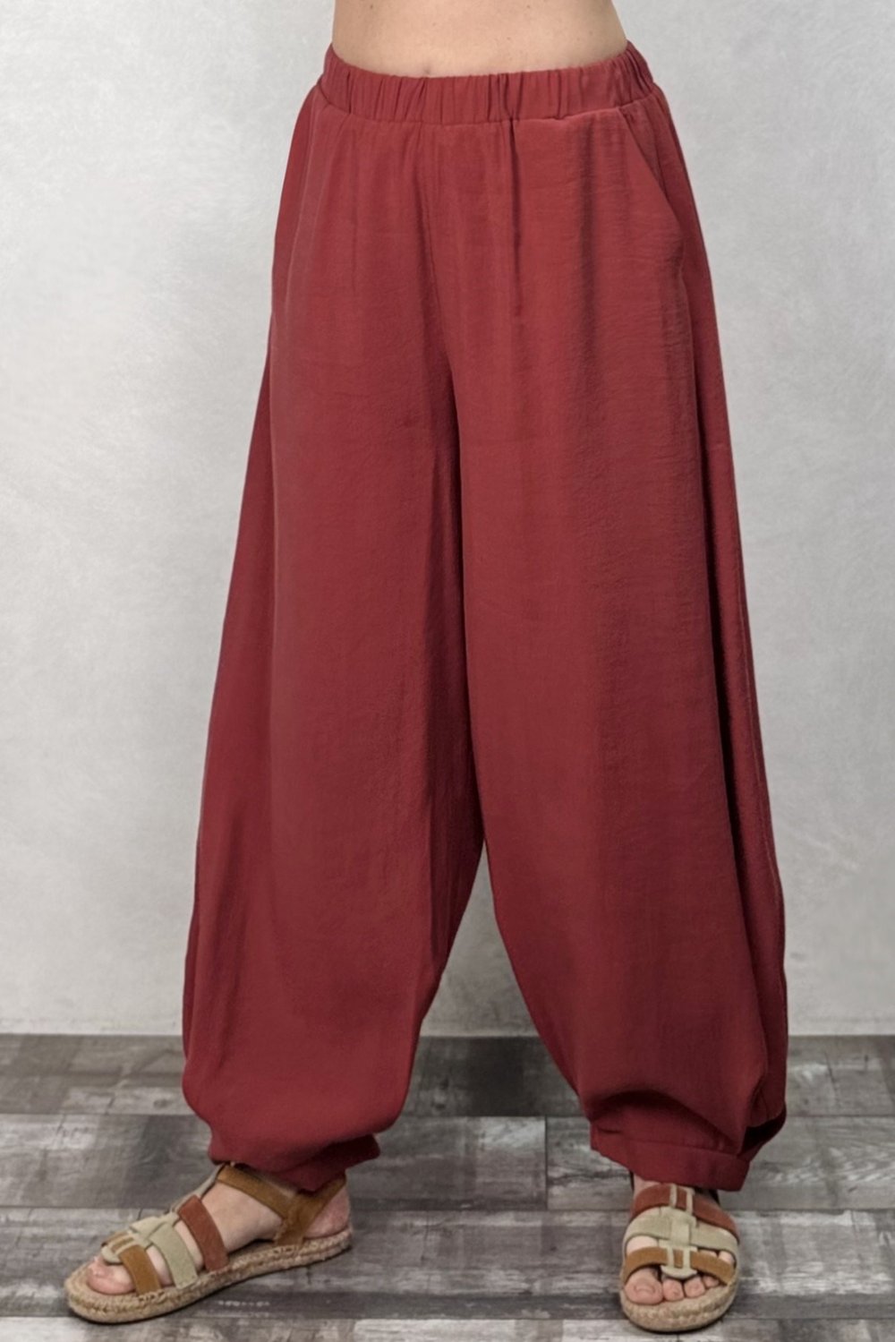 Lamante Chloe Balon Pantolon - Toprak Bordo