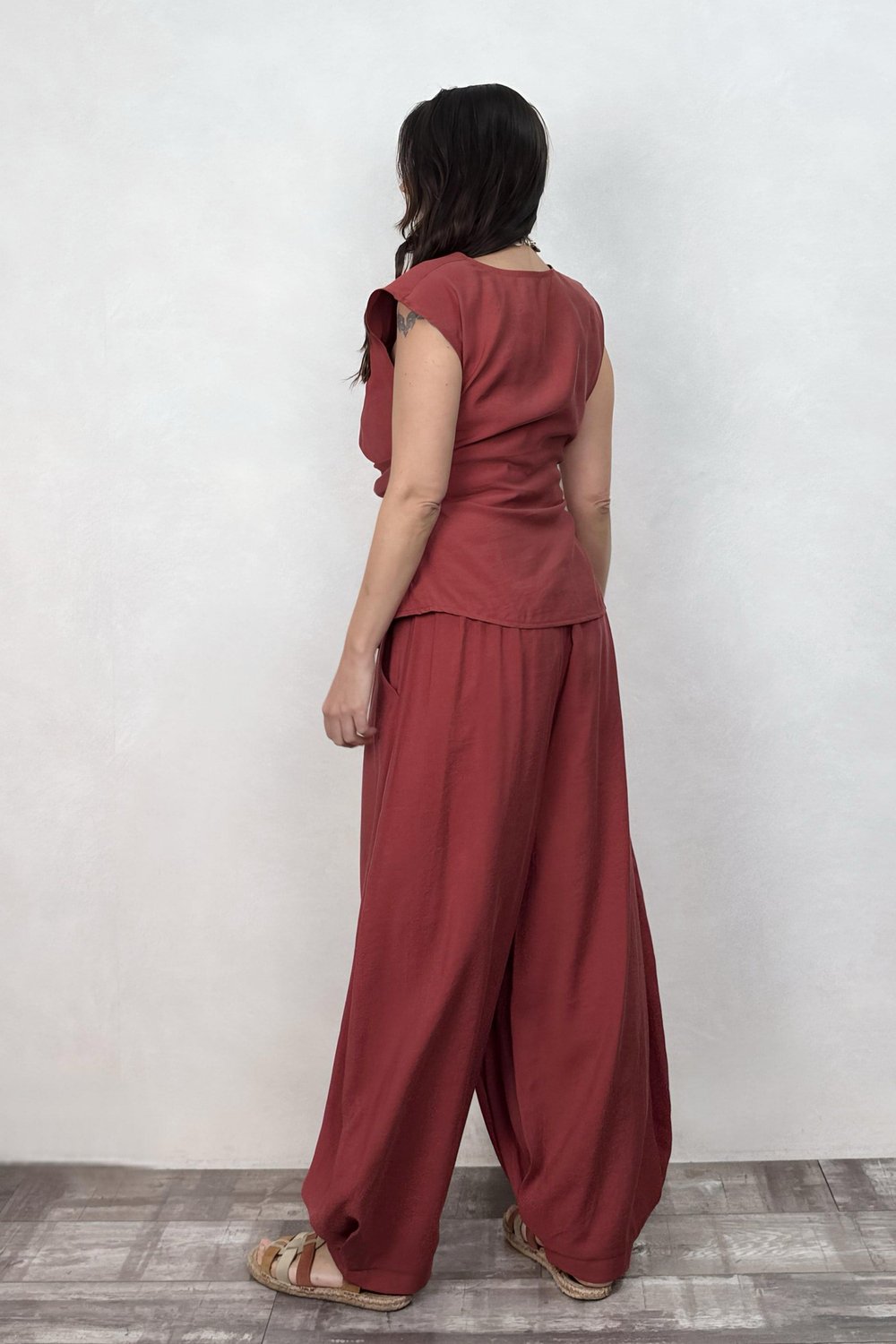 Lamante Chloe Tasarım Bluz - Toprak Bordo