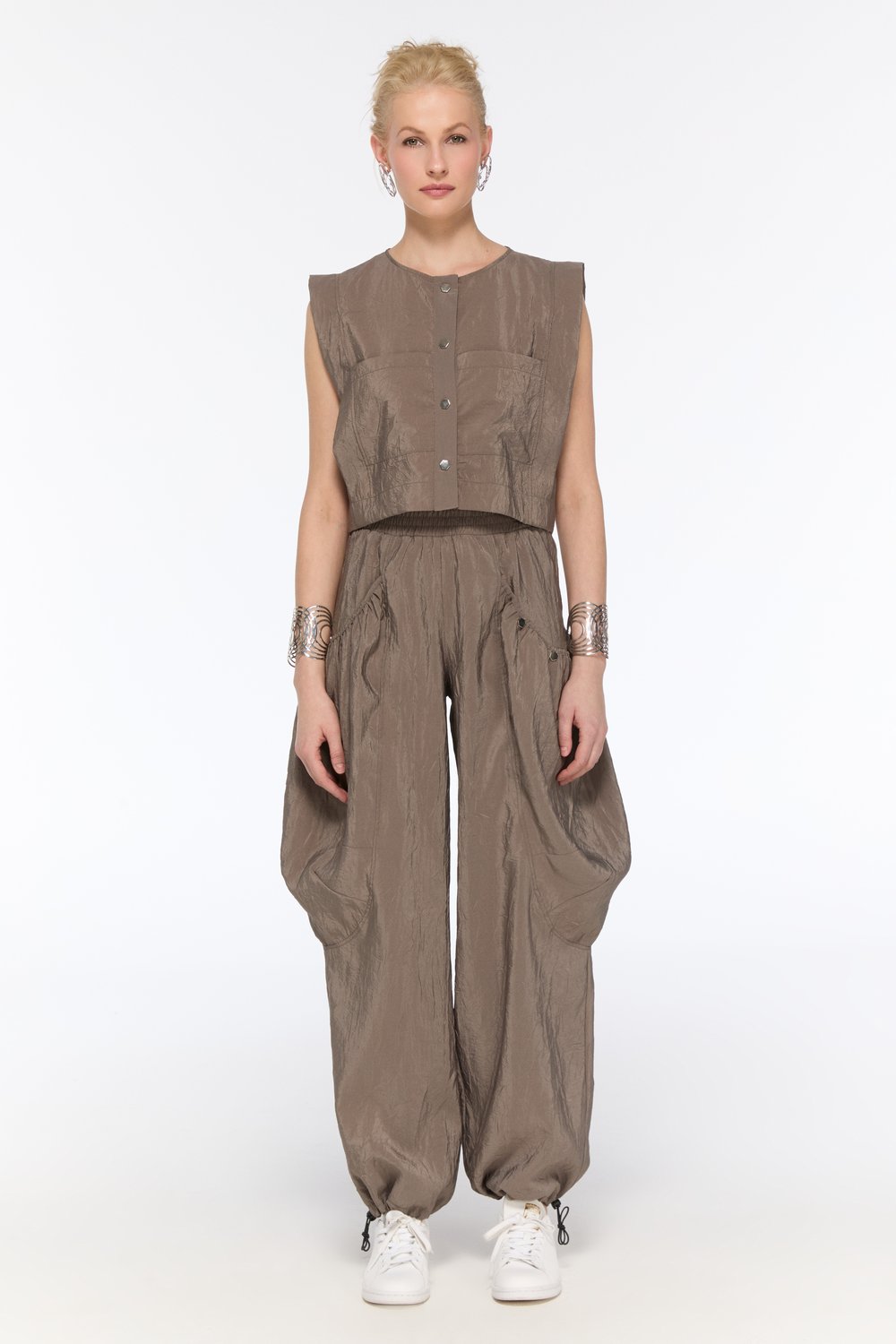 Lamante Hide Tasarım Pantolon - Vizon