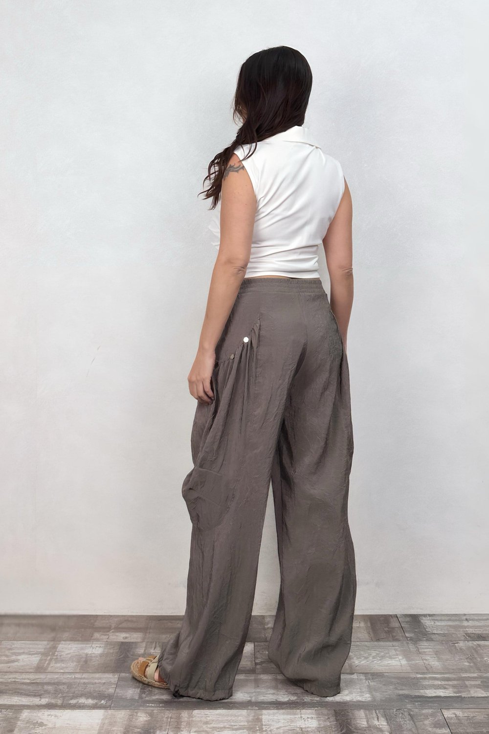 Lamante Hide Tasarım Pantolon - Vizon