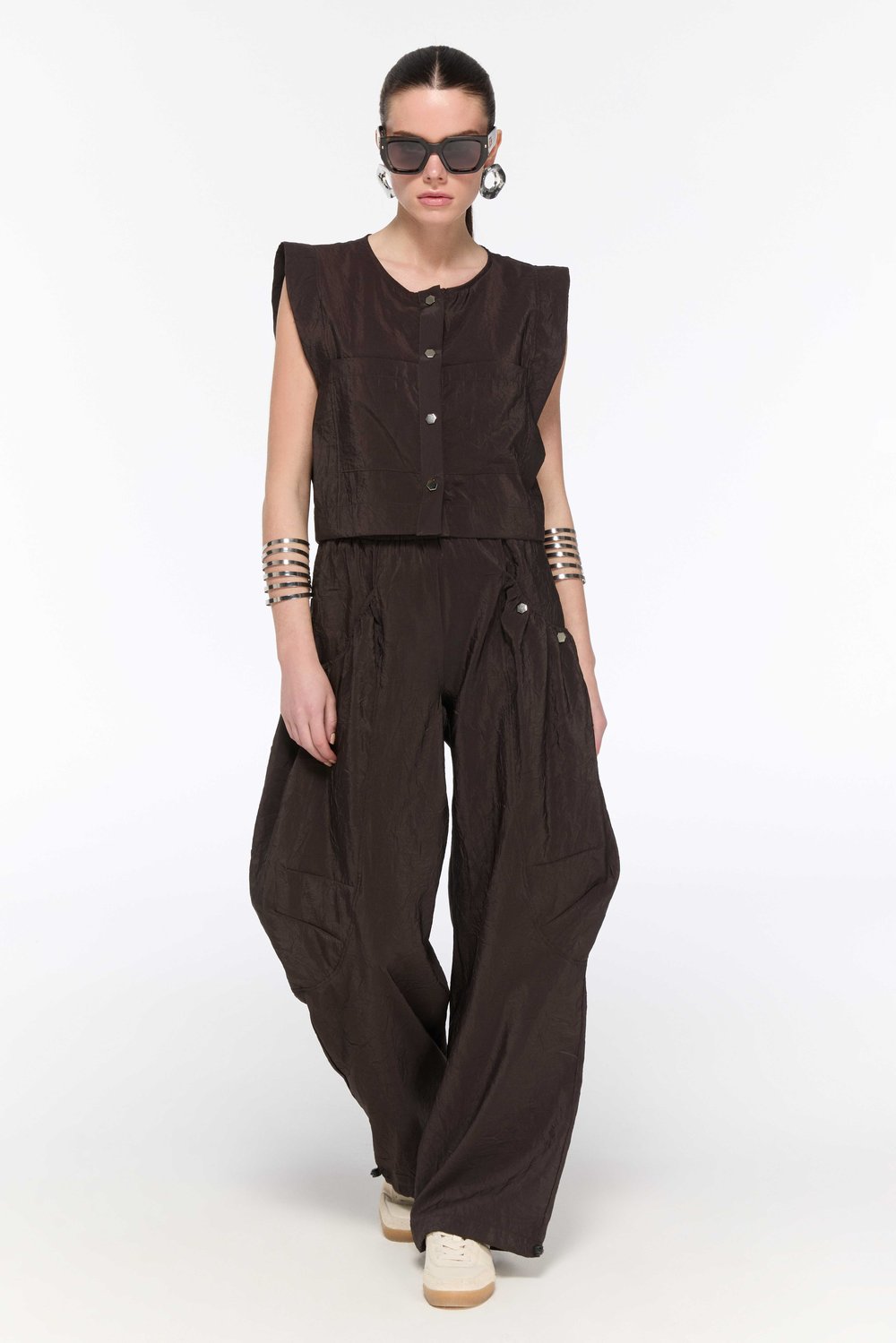 Lamante Hide Yelek Bluz - Acı Kahve