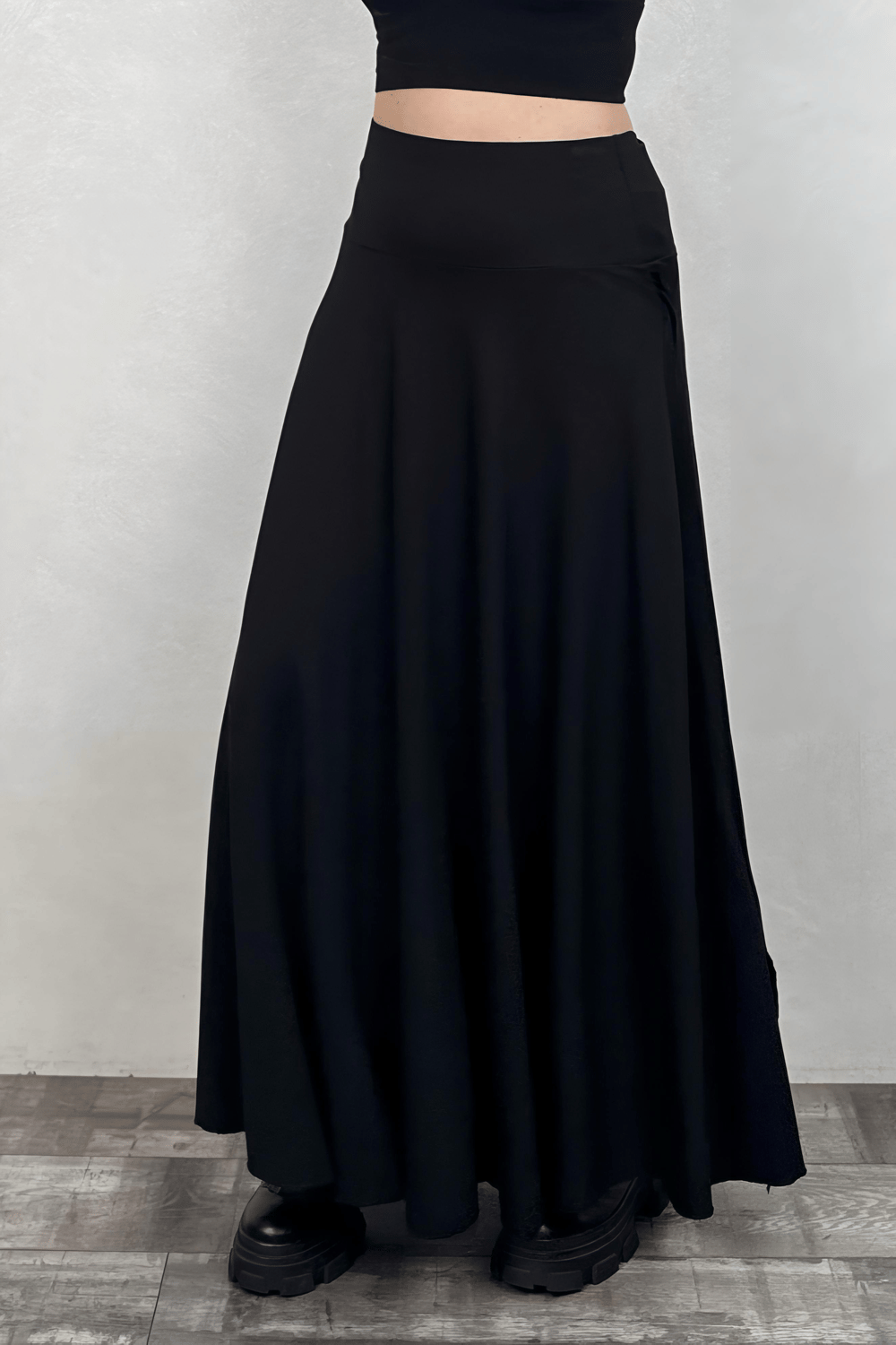 Maxi Triko Etek - Siyah