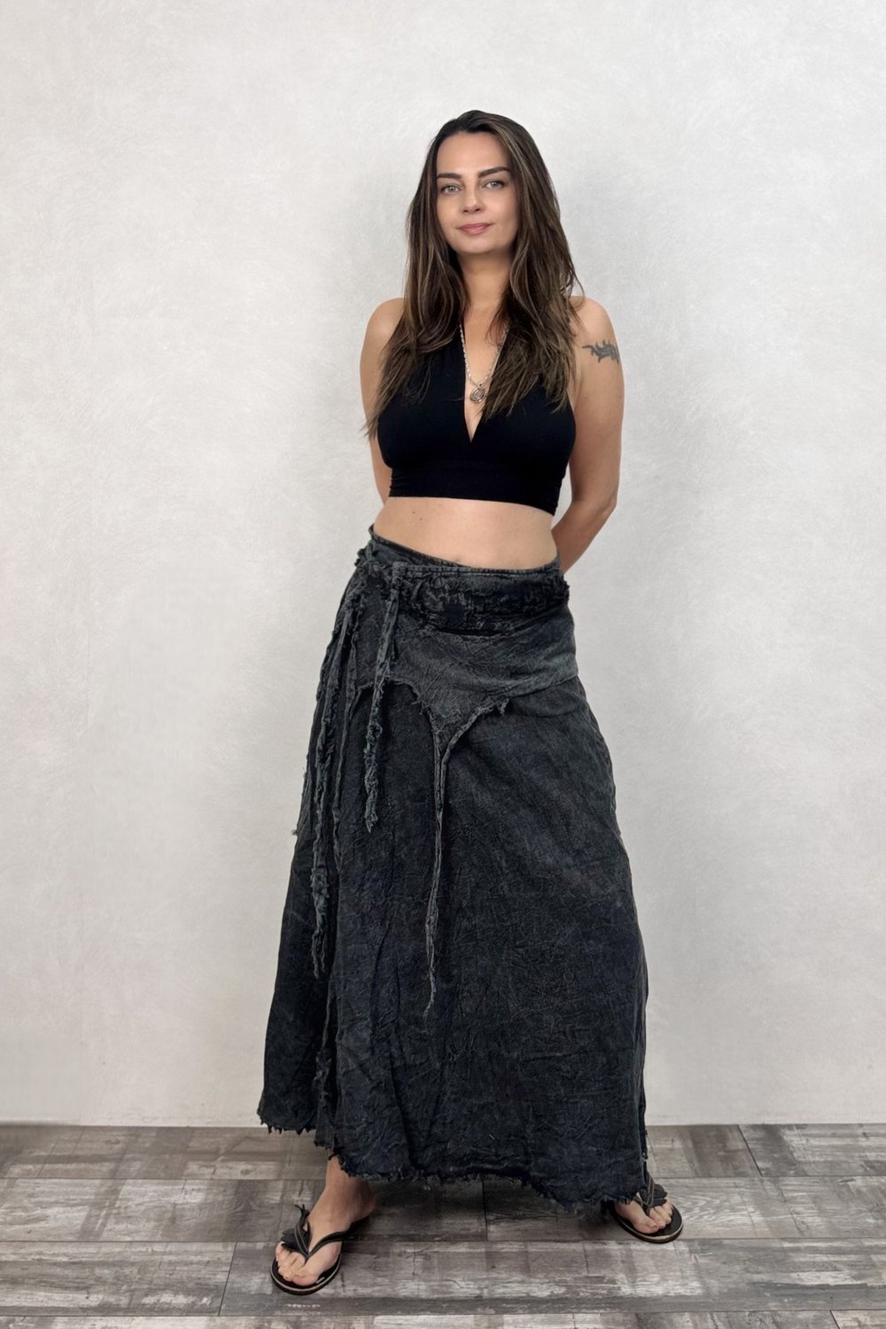Nepal Boho Wrap Anvelop Etek - Siyah