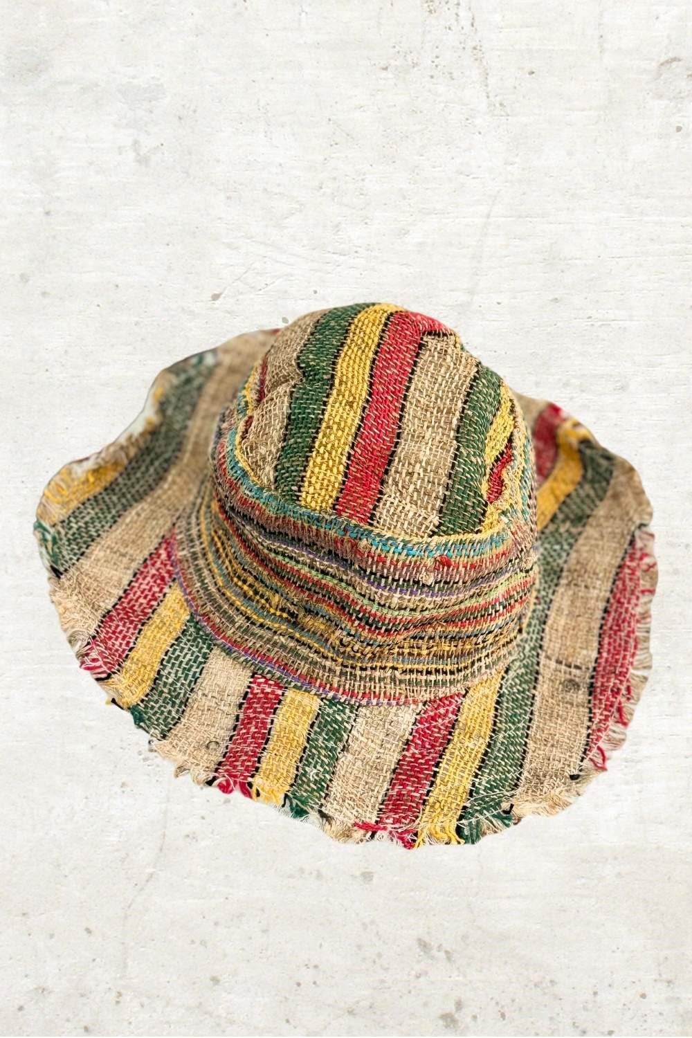 Nepal Hemp Şapka - Sarı Çizgili