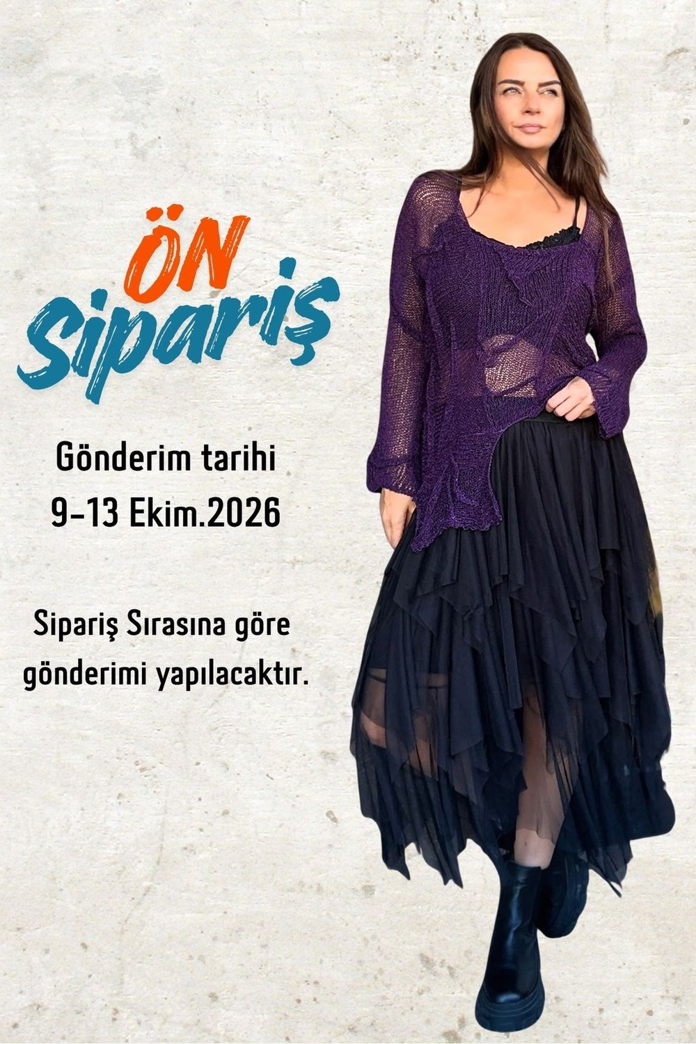 Pera Bluz ve Kat Kat Tül Etek Kombin - Mor Siyah