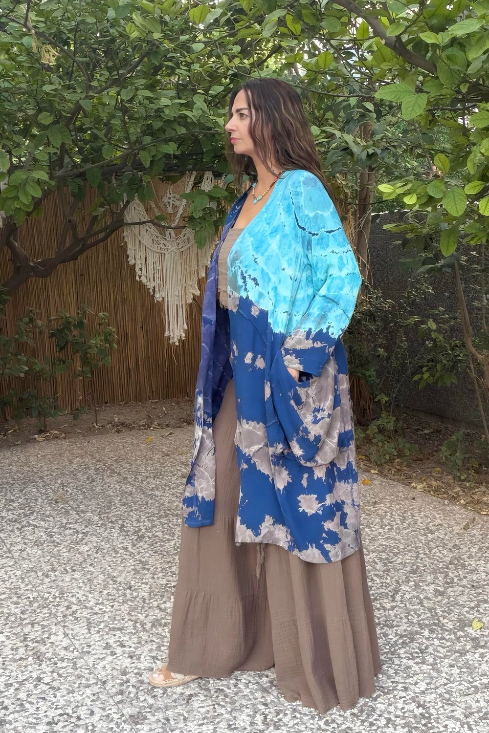 Salaş Batik Kaftan - Mavi Vizon 