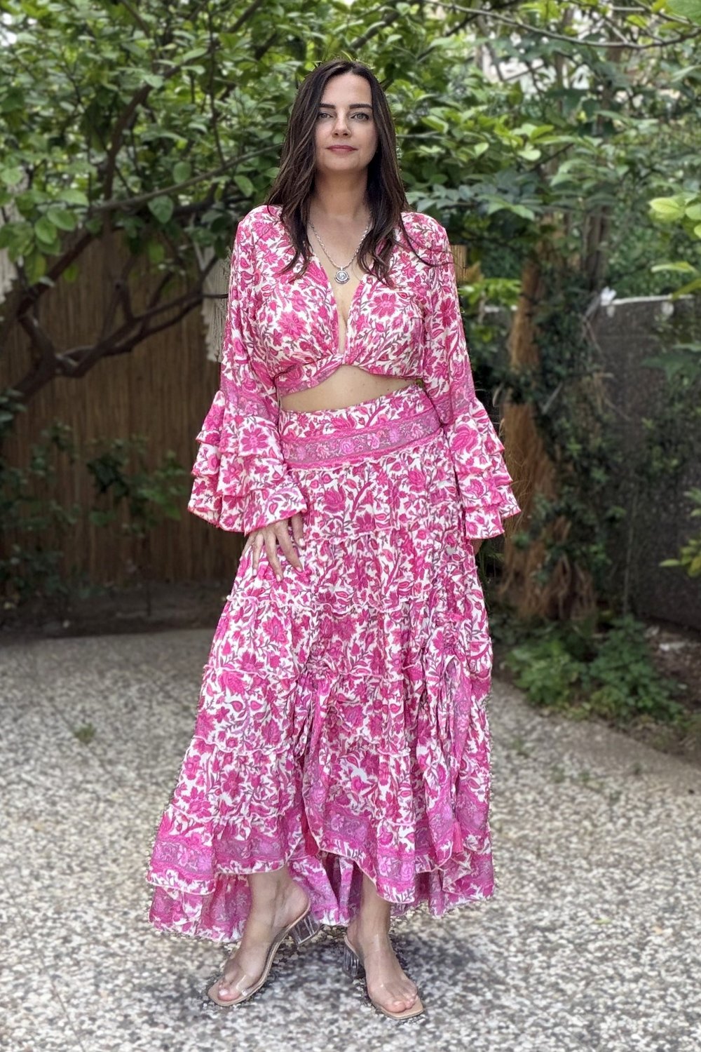 Seraphine İpek İpli Takım - Pink Flor