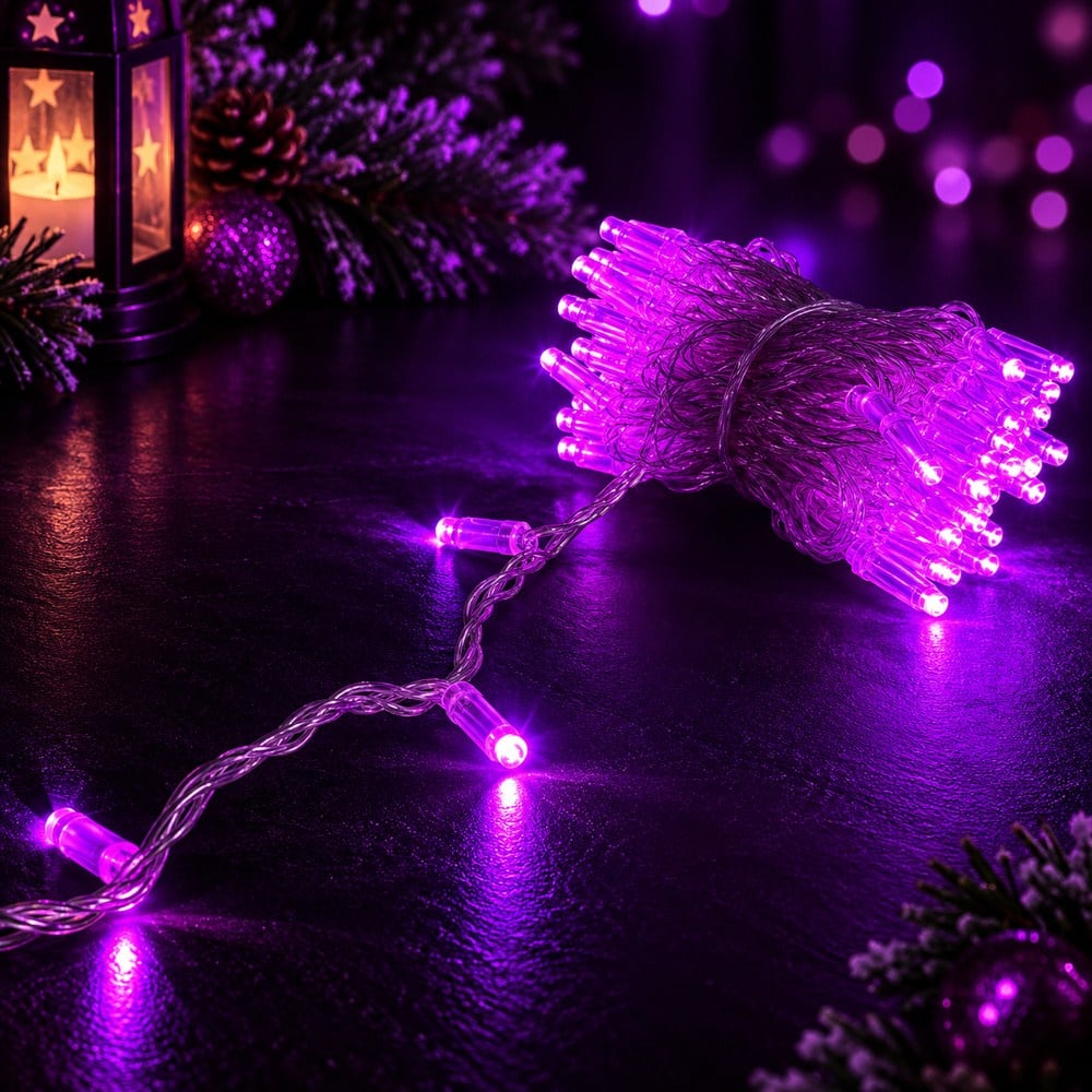10 metre Eklenebilir İP Led Mor Şeffaf Kablo
