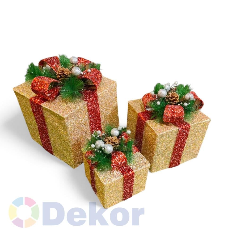 Hediye Kutusu 30/20/15 cm Altın Simli