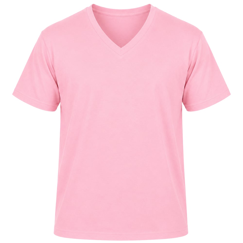 Pembe Kısa Kol V Yaka Tişört