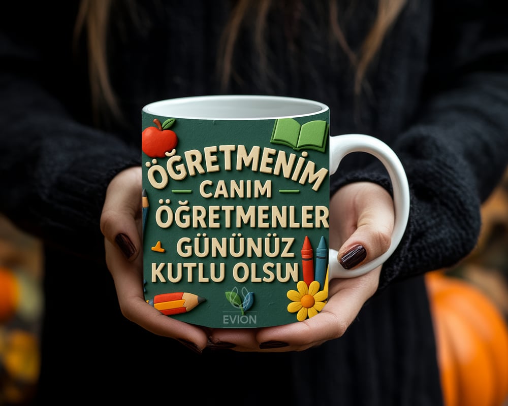 Öğretmenler Günü Hediyesi – 3D Özel Baskılı Porselen Kupa