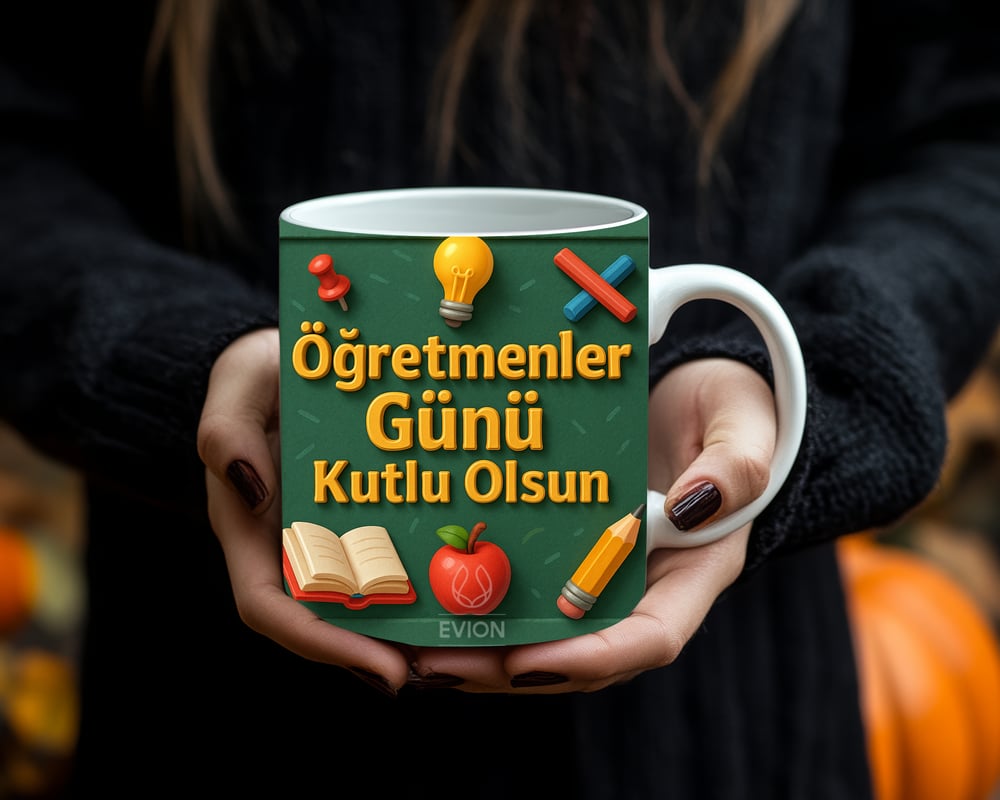 Öğretmenler Günü Hediyesi – 3D Özel Baskılı Porselen Kupa