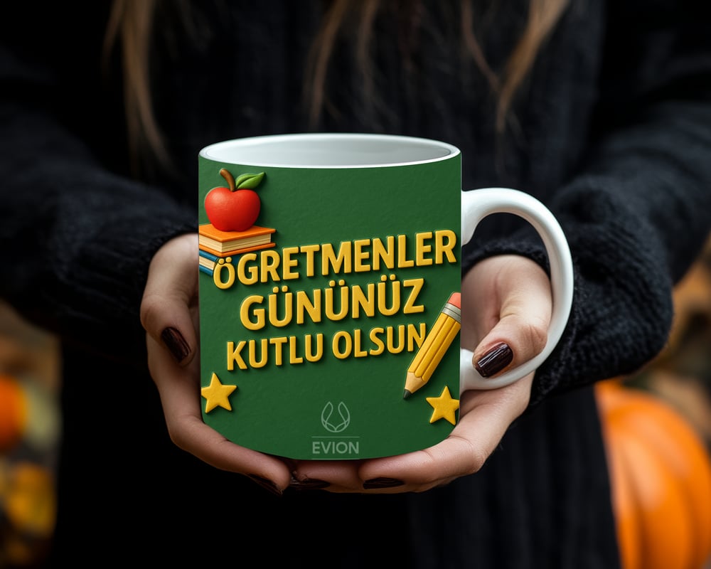 Öğretmenler Günü Hediyesi – 3D Özel Baskılı Porselen Kupa